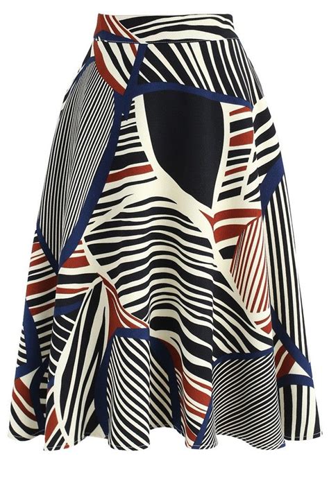 Abstract Leaf A Line Skirt In Navy New Arrivals Retro Indie And