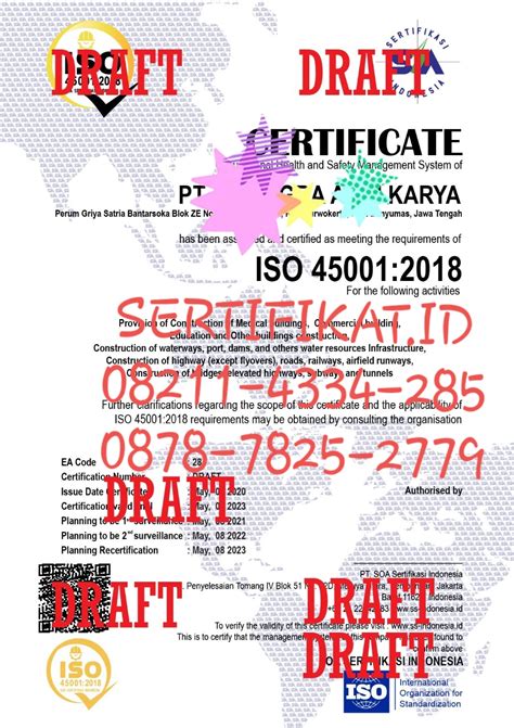 Contoh Sertifikat Jasa Ska Skt Iso Ohsas K3 Iaki K3 Ataknas