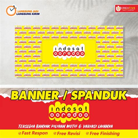 Jual Banner / Spanduk Backdrop Dinding Konter Indosat Ooredoo | Shopee Indonesia