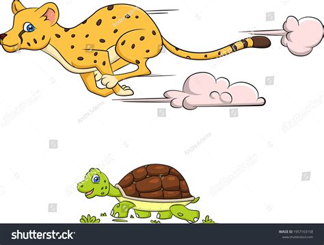 Cartoon Vector Illustration Fast Slow Animal Stock Vector (Royalty Free ...