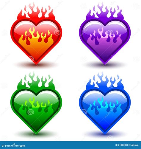 Flaming Hearts Stock Vector Illustration Of Fiery Abstract 21063898