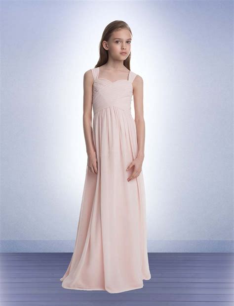 Junior Bridesmaid Dresses Chiffon Dress Long Length Spaghetti Straps