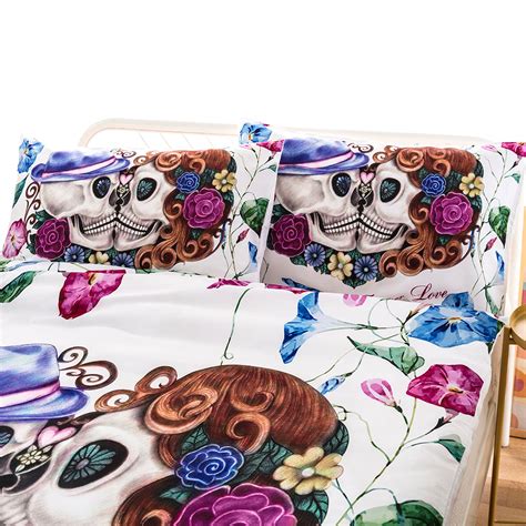 Sugar Skull Bedding Set Queen King Double Skull Bed – Awesome Skulls