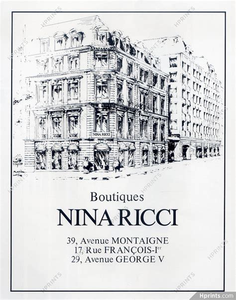 Nina Ricci 1979 Building, shop window, 39 Avenue Montaigne,