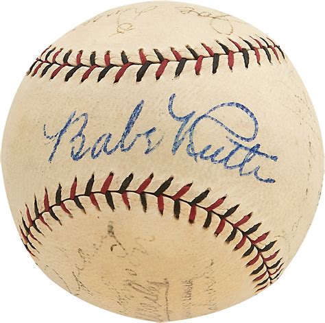 1928 World Series Champion Yankees Team-Signed Baseball (PSA)