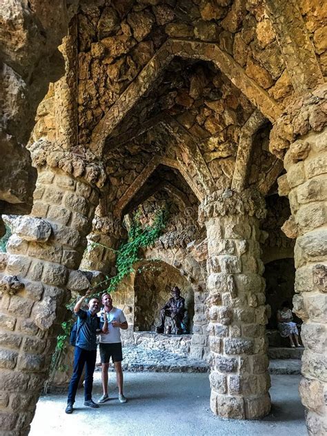 Parc Guell In Barcelona Spain Architect Antonio Gaudi Editorial