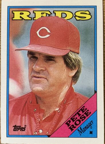 1988 Topps Cincinnati Reds Pete Rose Manager Card 475 EBay