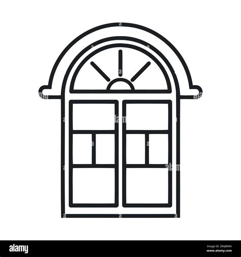 Retro Window Isolated On White Background Hand Drawing Illustration