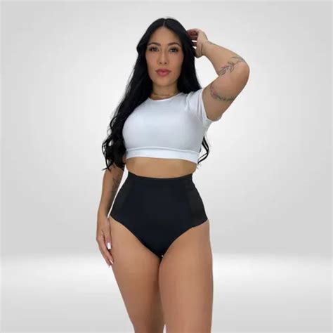 Calcinha Pós Parto Cós Alto Cinta Modeladora Hot Pant MercadoLivre
