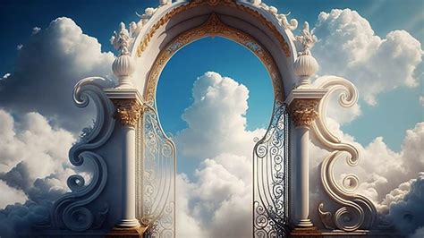 Sky Sky Gate Background, Lineage, Clear Sky, Light Effect Heaven ...