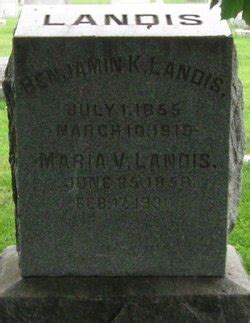 Benjamin Kreider Landis M Morial Find A Grave