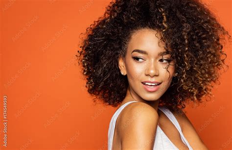 Portrait Of Beautiful African American Female Model Stock Photo Adobe