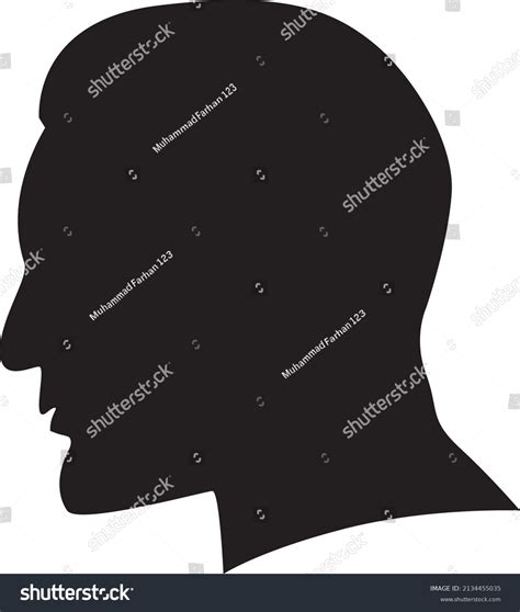 Outline Side Profile Human Male Head Stock Vector Royalty Free