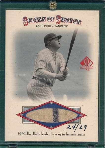 Lot Detail SP Authentic Sultan Of Swatch Babe Ruth HOF Pinstripe Patch