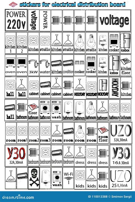 Household Electrical Appliances Stickers For Electrical Distribution