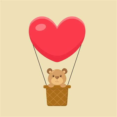 Cute Bear Hot Air Balloon Cartoon Vector Art At Vecteezy