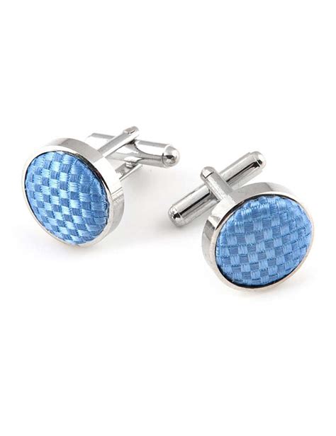 Mens Light Blue Cufflink 100 Silk Hawes And Curtis