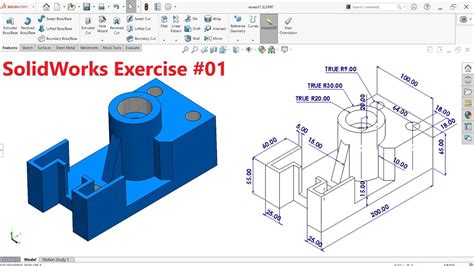 Solidworks Tutorial For Beginners Exercise 01 Youtube