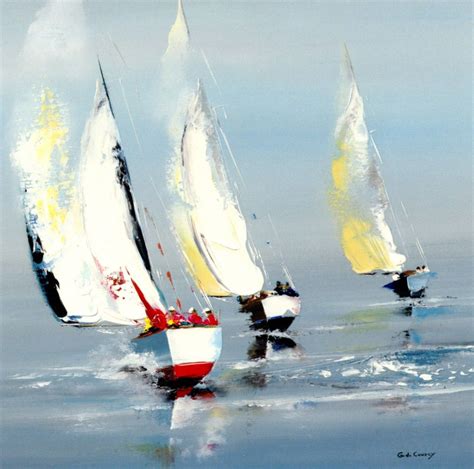 Sailboat Art Sailboat Painting Sea Painting Nautical Art Painting