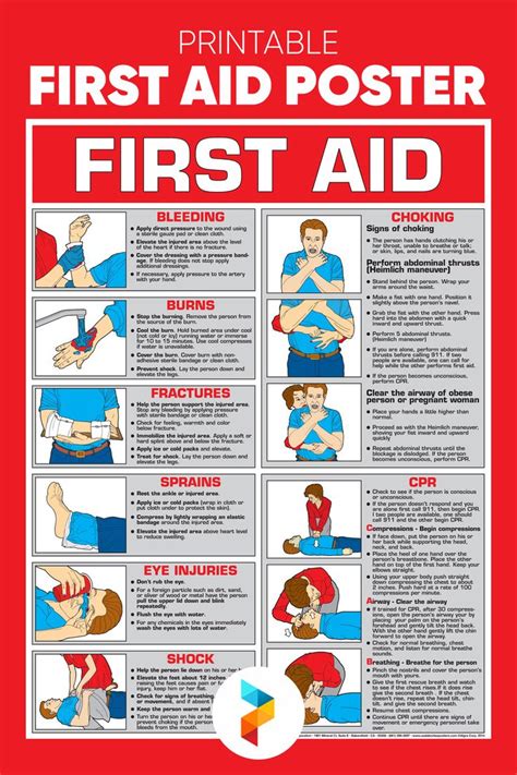 Printable First Aid Poster First Aid Poster Health And Safety Poster