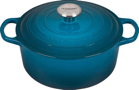 Le Creuset Deep Teal Signature Cast Iron Round Med Lock L Cm