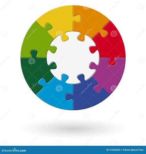 Puzzle Round Base With 8 Options Stock Vector Illustration Of