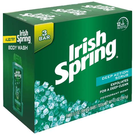 Irish Spring Deep Action Scrub Bar Soap Exclusively