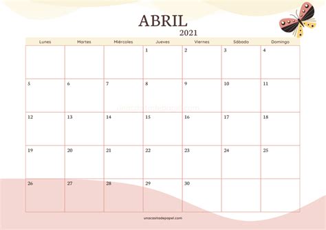 Calendarios Abril 2023 ️ Para Imprimir Gratis