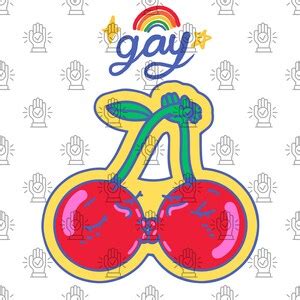 Cherry Kiss Embroidered Tote Bag Pride Asexual Pride Bi Pride Gay Pride Subtle Pride Pride