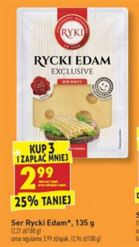 Promocja Ser Rycki Edam 135g Biedronka