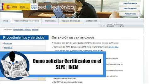 C Mo Solicitar Certificados En El Sepe Inem