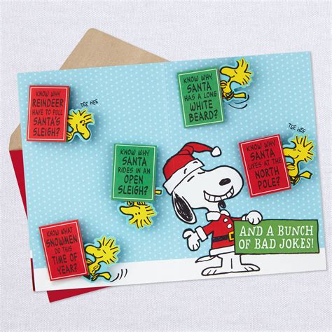 Peanuts® Snoopy And Woodstock Christmas Card With Jokes Greeting