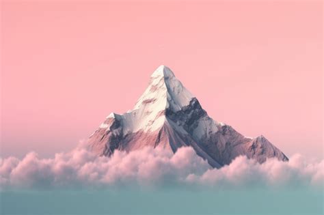 Premium AI Image | beautiful pink sunset is seen over mountains