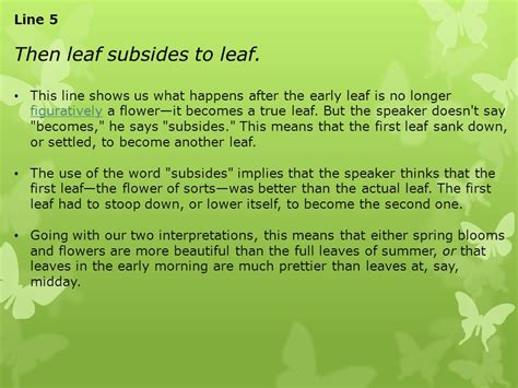 What Does Then Leaf Subsides To Leaf Mean Micaela Has Cooper