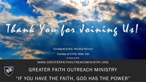 Greater Faith Outreach Ministry YouTube