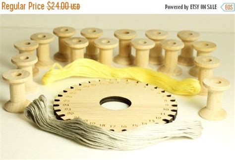 Kumihimo Braiding Kit Wood Numbered Disc By Katerinacollection