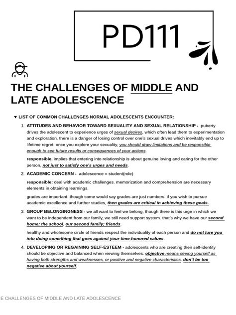 The Challenges Of Middle And Late Adolescence Pdf