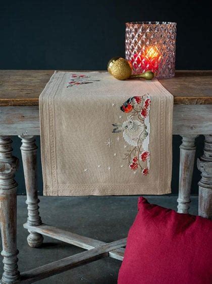 Runner Snow Hare And Goldfinch From Vervaco Home Deco Cross