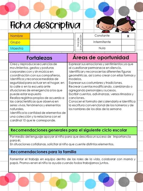 Fichas Descriptivas Fin De Curso Imagenes Educativas Attivit Per