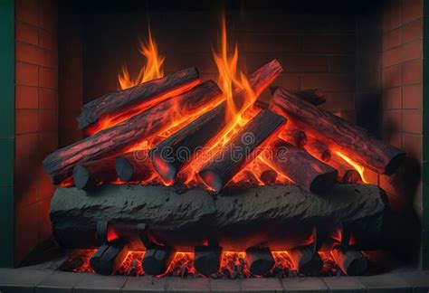 Red Hot Charcoal Embers Smoldering In A Fireplace Stock Illustration Illustration Of
