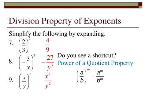 Ppt 75 Division Properties Of Exponents Powerpoint Presentation Free Download Id6868654