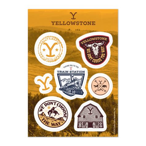 Yellowstone Badge Sticker Sheet Yellowstone Shop