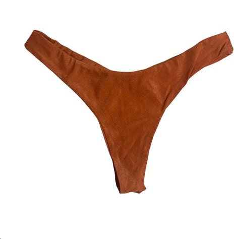 Swim New Burnt Orange Thong Bikini Bottom Poshmark