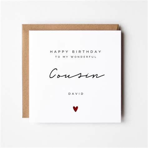 Personalised Cousin Birthday Card Happy Birthday Card Etsy Uk