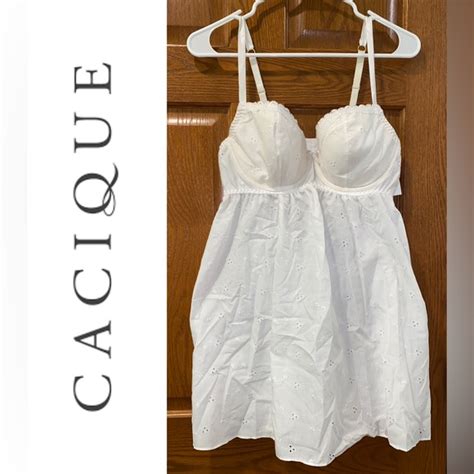 Cacique Intimates Sleepwear Nwt Cacique 416 Seriously Sexy White Eyelet Babydoll Lingerie