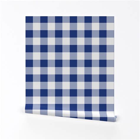 Gingham Wallpaper Blue White Gingham 2 by Peacoquettedesigns Blue ...