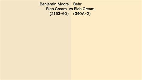 Benjamin Moore Rich Cream 2153 60 Vs Behr Rich Cream 340a 2 Side By