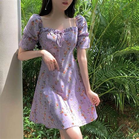 Sugardance Flower Print Short Sleeve Mini A Line Dress Yesstyle