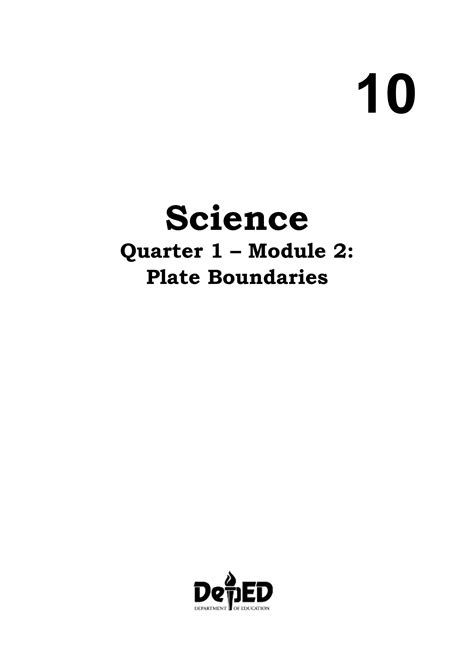 SOLUTION Science10 Q1 Mod2 Plate Boundaries Final08082020 Studypool