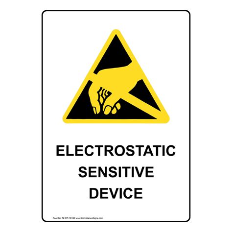 Vertical Sign ESD Static Electrostatic Sensitive Device